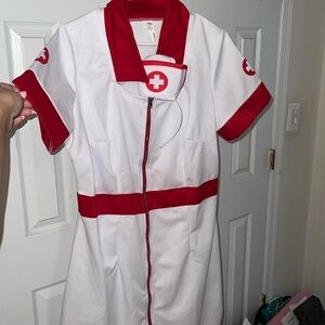 Nurse costume with matching hat. Size 18-20